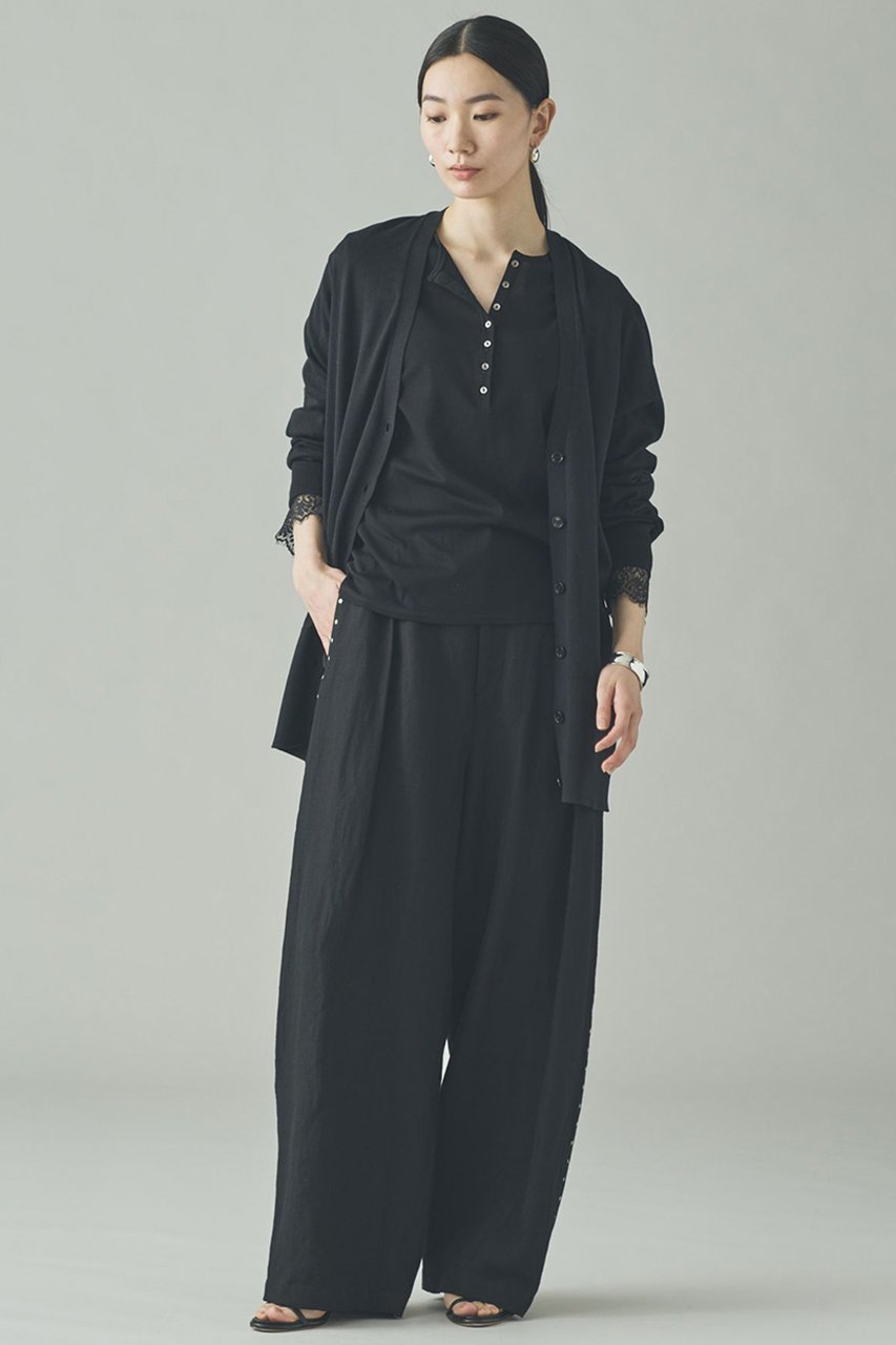 【カレンソロジー/Curensology】のヘンリーレースロングスリーブTシャツ 人気、トレンドファッション・服の通販 founy(ファニー) 　ファッション　Fashion　レディースファッション　Fashion for Women　トップス・カットソー　Cut & Sew Tops　シャツ・ブラウス・オフィスカジュアル　Elegant Blouses & Button-Ups　ロングTシャツ・Tシャツ　Longline T-Shirts & Tees　カットソー・ベーシックTシャツ　Cut-and-Sewn Tops / Stretch Tees & Basics　おすすめ　Recommended / Our Picks　カットソー　Cut and Sewn Top　キュプラ　Cupro, Eco Fabric　シアー　Sheer, See-Through　スリーブ　Sleeve, Long Sleeve / Short Sleeve　フェミニン　Feminine, Girly　レース　Lace, Lace Fabric　ロング　Long, Long-Length　エレガント 上品　Elegant　A/W・秋冬　Autumn/Winter　other-8|ID: prp329100004808734 ipo3291000000035975943