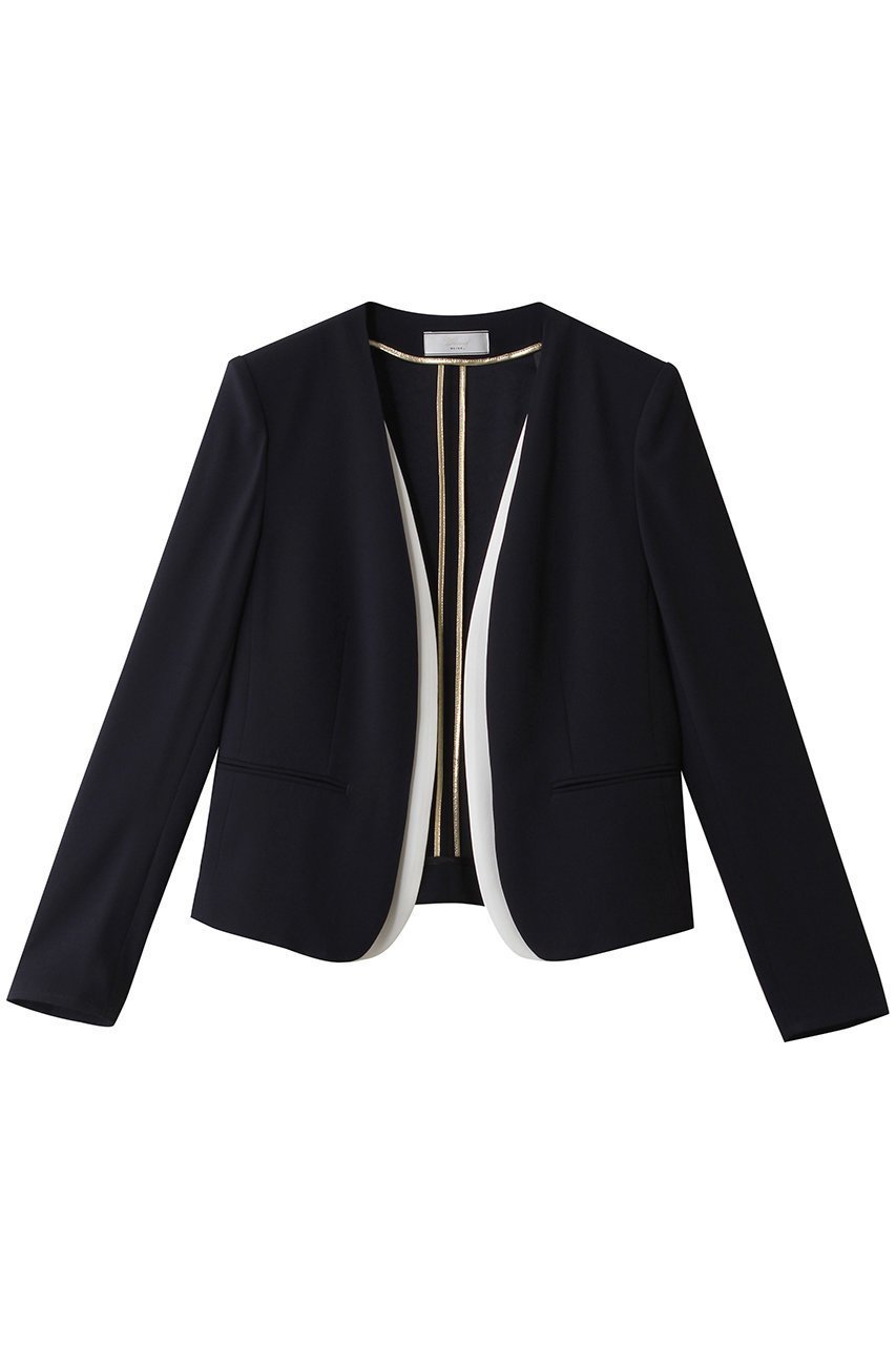 【ベイジ,/BEIGE,】のCINDY(シンディ)/ダブルカラージャケット インテリア・キッズ・メンズ・レディースファッション・服の通販 founy(ファニー) ファッション Fashion レディースファッション Fashion for Women アウター Coat / Outerwear Collection レディースジャケット・軽アウター Jackets 2026年 2026 オケージョン Occasion Wear カーディガン Cardigan, Knitwear コンパクト Compact, Small Size ジャケット Jacket, Outerwear ストレッチ Stretch, Stretchy Fabric ダブル Double, Double-Breasted デニム Denim, Jeans Material ビジネス 仕事 通勤 Business / Work / Commuting 夏 Summer 春 Spring S/S・春夏 SS, Spring/Summer, Warm Season Navy x White|ID: prp329100004808739 ipo3291000000034897758