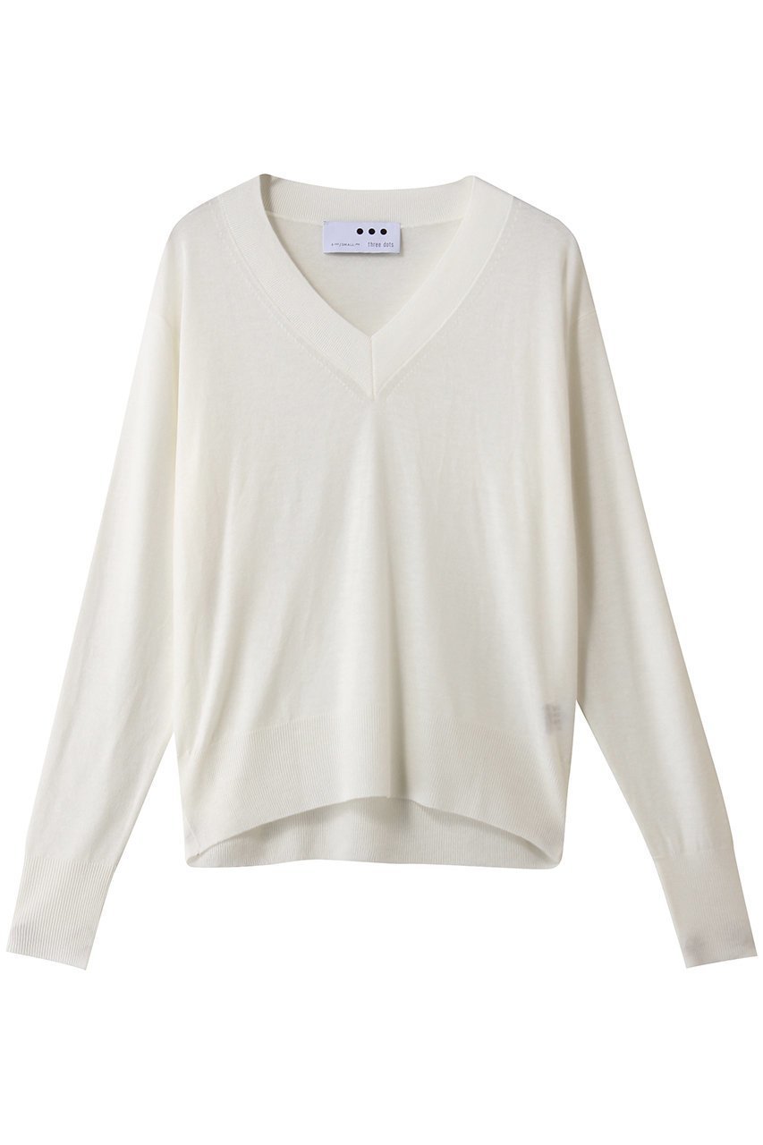 【スリー ドッツ/three dots】のエアセーター Vネック インテリア・キッズ・メンズ・レディースファッション・服の通販 founy(ファニー) 　ファッション　Fashion　レディースファッション　Fashion for Women　トップス・カットソー　Cut & Sew Tops　ニット　Knit Tops & Sweaters　カジュアルプルオーバー・ニットトップス　Pullovers & Knit Tops / Casual Pullovers　Vネックトップス　V-Neck Tops / V-Cut Neckline Shirts　おすすめ　Recommended / Our Picks　インナー　Innerwear　キャミソール　Camisole, Spaghetti Strap Top　シンプル　Simple, Minimal　セーター　Sweater, Knitwear　タンク　Tank Top, Sleeveless Top　ホワイト|ID: prp329100004808741 ipo3291000000035717820