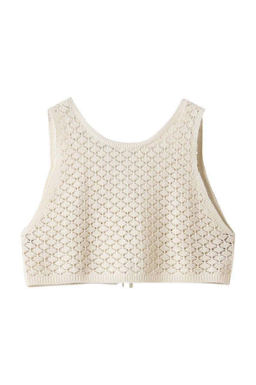 【ミディウミ/MidiUmi】の2way short knit vest ベスト インテリア・キッズ・メンズ・レディースファッション・服の通販 founy(ファウニー) 　ファッション　Fashion　レディースファッション　Fashion for Women　トップス・カットソー　Cut & Sew Tops　ニット　Knit Tops & Sweaters　ベスト&ジレ / 重ね着スタイル　Vests & Gilets　カジュアルプルオーバー・ニットトップス　Pullovers & Knit Tops / Casual Pullovers　コンパクト　Compact, Small Size　ショート　Short, Short Length　ベスト　Vest, Waistcoat　ボトム　Bottoms, Lower Wear　ワイド　Wide, Wide Fit　透かし　Cut-Out, Lacework　ivory|ID: prp329100004808744 ipo3291000000036805134