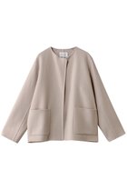 【ベイジ,/BEIGE,】のPAYSON(ペイソン)/ウールリバーノーカラーショートコート Taupe|ID: prp329100004808748 ipo3291000000034897834