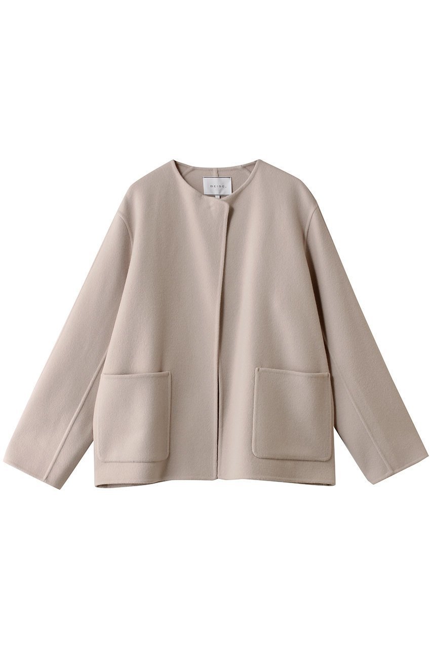 【ベイジ,/BEIGE,】のPAYSON(ペイソン)/ウールリバーノーカラーショートコート インテリア・キッズ・メンズ・レディースファッション・服の通販 founy(ファニー) ファッション Fashion レディースファッション Fashion for Women アウター Coat / Outerwear Collection コート・ロングコート・ピーコート Long Coats, Peacoats & More 2026年 2026 ショート Short, Short Length エレガント 上品 Elegant 夏 Summer 春 Spring S/S・春夏 SS, Spring/Summer, Warm Season Taupe|ID: prp329100004808748 ipo3291000000034897834