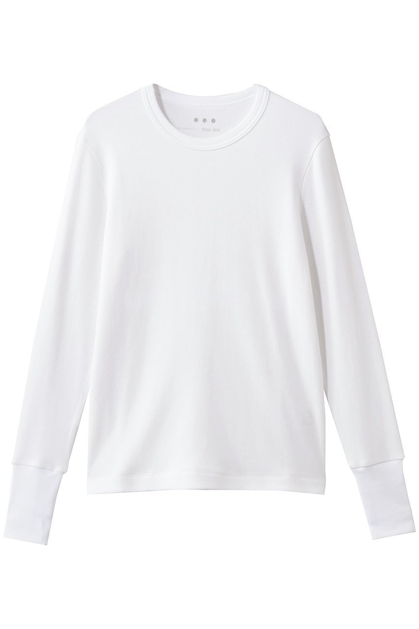 【スリー ドッツ/three dots】のスフレコットン ロングスリーブ 人気、トレンドファッション・服の通販 founy(ファニー) 　ファッション　Fashion　レディースファッション　Fashion for Women　トップス・カットソー　Cut & Sew Tops　シャツ・ブラウス・オフィスカジュアル　Elegant Blouses & Button-Ups　ロングTシャツ・Tシャツ　Longline T-Shirts & Tees　カットソー・ベーシックTシャツ　Cut-and-Sewn Tops / Stretch Tees & Basics　シンプル　Simple, Minimal　スリーブ　Sleeve, Long Sleeve / Short Sleeve　ベーシック　Basic, Essential　ロング　Long, Long-Length　新作・新入荷　New Arrivals / New In　 other-1|ID: prp329100004809897 ipo3291000000034908405