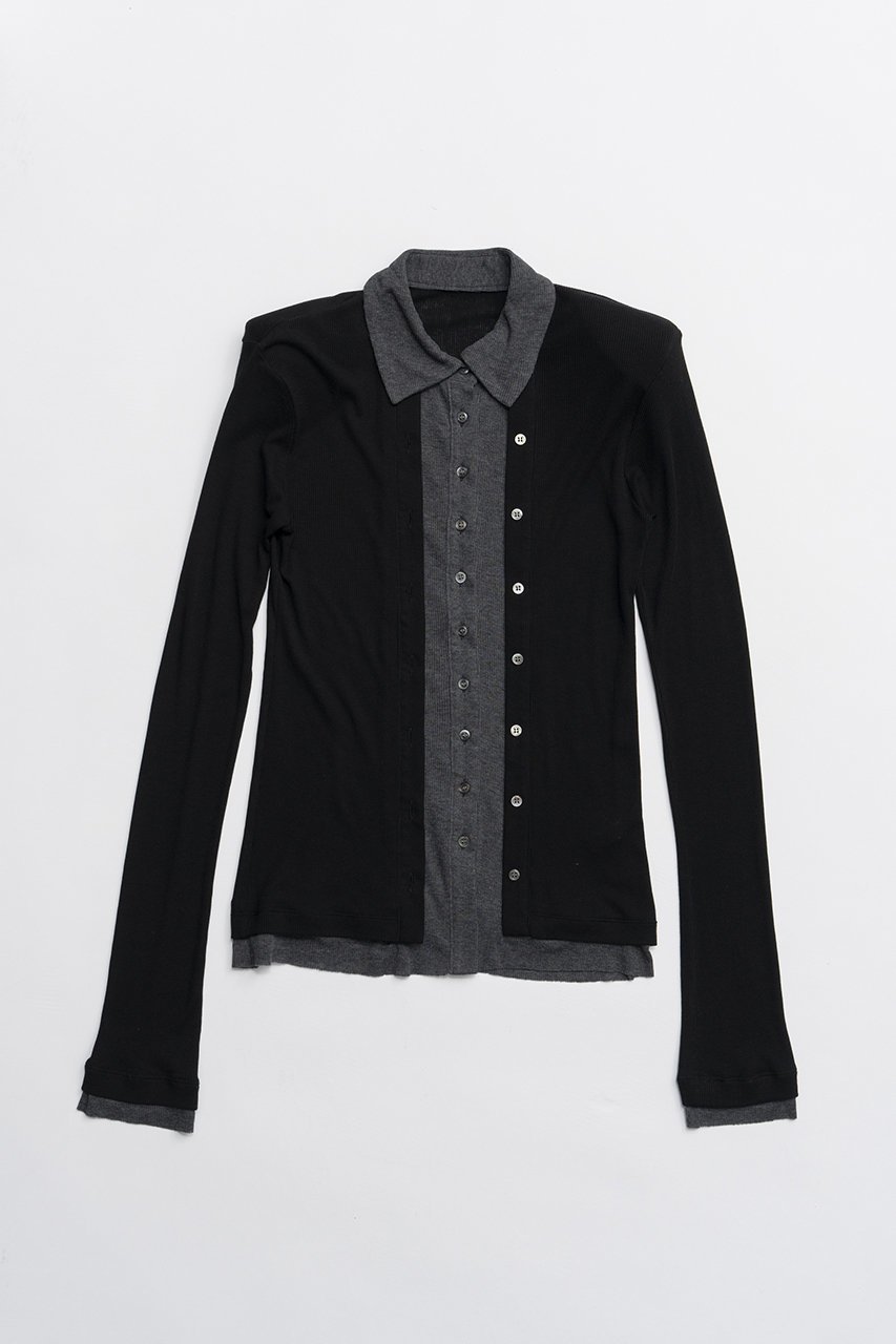 【プランク プロジェクト/PRANK PROJECT】のダブルフロントジャージーシャツ インテリア・キッズ・メンズ・レディースファッション・服の通販 founy(ファニー) ファッション Fashion レディースファッション Fashion for Women トップス・カットソー Cut & Sew Tops シャツ・ブラウス・オフィスカジュアル Elegant Blouses & Button-Ups ロングTシャツ・Tシャツ Longline T-Shirts & Tees カットソー・ベーシックTシャツ Cut-and-Sewn Tops / Stretch Tees & Basics 2026年 2026 インナー Innerwear シンプル Simple, Minimal スリーブ Sleeve, Long Sleeve / Short Sleeve テレコ Ribbed, Rib Stitch フィット Fit, Slim Fit ロング Long, Long-Length 夏 Summer 春 Spring S/S・春夏 SS, Spring/Summer, Warm Season BLK(ブラック)|ID: prp329100004809901 ipo3291000000034908458
