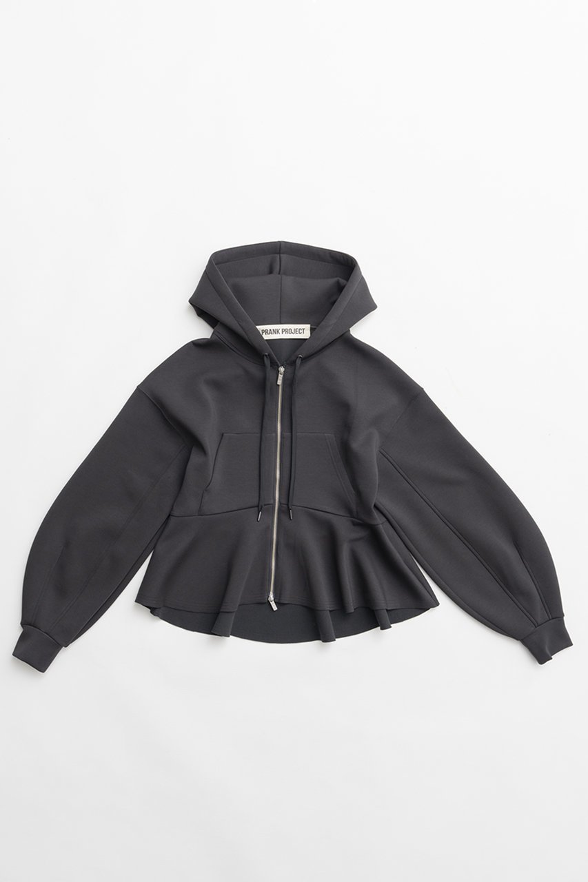 【プランク プロジェクト/PRANK PROJECT】のペプラムフーディパーカー インテリア・キッズ・メンズ・レディースファッション・服の通販 founy(ファニー) 　ファッション　Fashion　レディースファッション　Fashion for Women　トップス・カットソー　Cut & Sew Tops　シャツ・ブラウス・オフィスカジュアル　Elegant Blouses & Button-Ups　レディースパーカー・カジュアルフーディー　Casual Hoodies & Sweatshirts　ロングTシャツ・Tシャツ　Longline T-Shirts & Tees　スウェット・クルーネックトップス　Sweatshirts & Crewnecks / Relaxed Fit Sweat Tops　カットソー・ベーシックTシャツ　Cut-and-Sewn Tops / Stretch Tees & Basics　2026年　2026　フェミニン　Feminine, Girly　フォルム　Silhouette, Form　ペプラム　Peplum, Flared Hem　夏　Summer　春　Spring　S/S・春夏　SS, Spring/Summer, Warm Season　C.GRY(チャコールグレー)|ID: prp329100004809903 ipo3291000000035689530