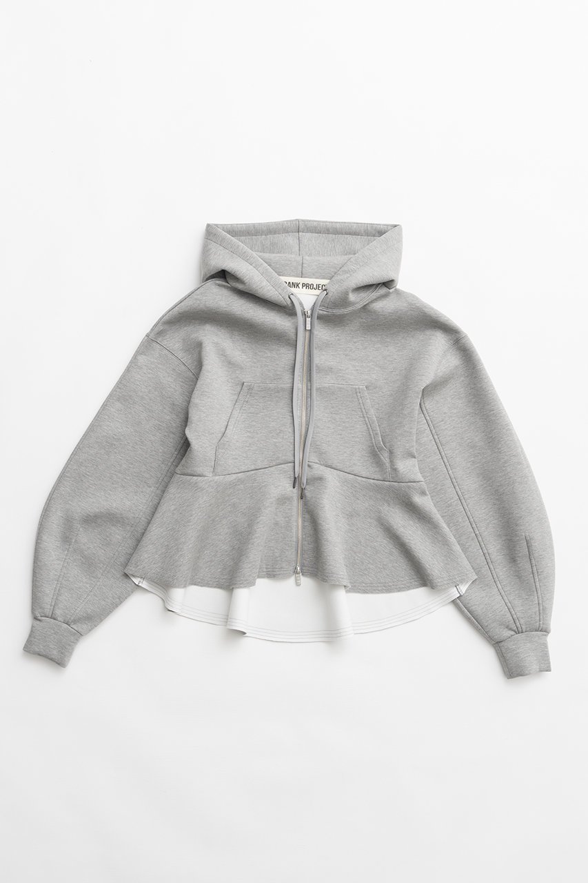 【プランク プロジェクト/PRANK PROJECT】のペプラムフーディパーカー インテリア・キッズ・メンズ・レディースファッション・服の通販 founy(ファニー) 　ファッション　Fashion　レディースファッション　Fashion for Women　トップス・カットソー　Cut & Sew Tops　シャツ・ブラウス・オフィスカジュアル　Elegant Blouses & Button-Ups　レディースパーカー・カジュアルフーディー　Casual Hoodies & Sweatshirts　ロングTシャツ・Tシャツ　Longline T-Shirts & Tees　スウェット・クルーネックトップス　Sweatshirts & Crewnecks / Relaxed Fit Sweat Tops　カットソー・ベーシックTシャツ　Cut-and-Sewn Tops / Stretch Tees & Basics　2026年　2026　フェミニン　Feminine, Girly　フォルム　Silhouette, Form　ペプラム　Peplum, Flared Hem　夏　Summer　春　Spring　S/S・春夏　SS, Spring/Summer, Warm Season　L.GRY(ライトグレー)|ID: prp329100004809903 ipo3291000000035689531