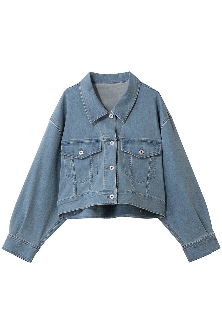 【スリー ドッツ/three dots】のデニム ショートジャンパー インテリア・キッズ・メンズ・レディースファッション・服の通販 founy(ファニー) 　ファッション　Fashion　レディースファッション　Fashion for Women　アウター　Coat / Outerwear Collection　レディースジャケット・軽アウター　Jackets　ショート　Short, Short Length　ジャケット　Jacket, Outerwear　デニム　Denim, Jeans Material　バランス　Balance, Style Balance　マキシ　Maxi, Full Length　ワイド　Wide, Wide Fit　夏　Summer　春　Spring　S/S・春夏　SS, Spring/Summer, Warm Season　ウォッシュド|ID: prp329100004809911 ipo3291000000036022785