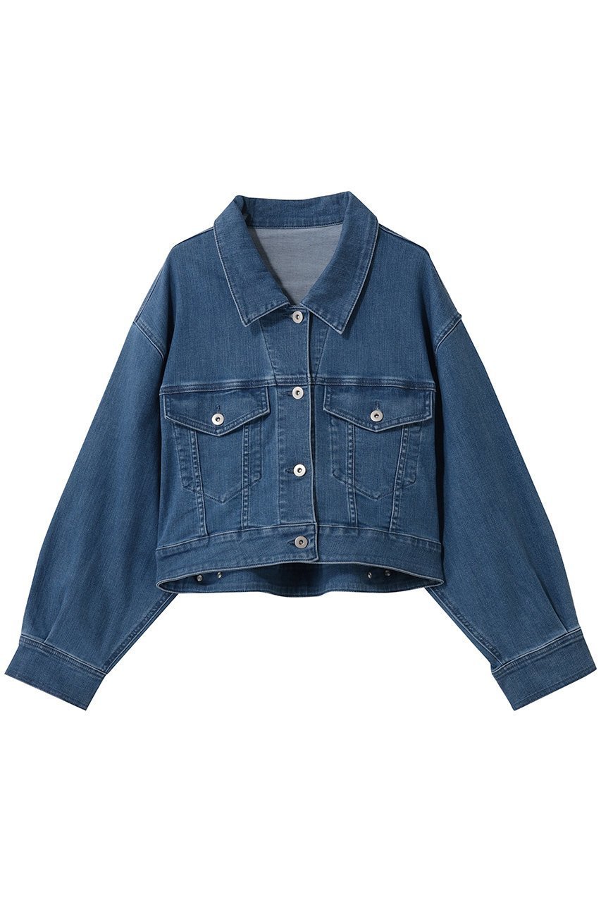 【スリー ドッツ/three dots】のデニム ショートジャンパー インテリア・キッズ・メンズ・レディースファッション・服の通販 founy(ファニー) 　ファッション　Fashion　レディースファッション　Fashion for Women　アウター　Coat / Outerwear Collection　レディースジャケット・軽アウター　Jackets　ショート　Short, Short Length　ジャケット　Jacket, Outerwear　デニム　Denim, Jeans Material　バランス　Balance, Style Balance　マキシ　Maxi, Full Length　ワイド　Wide, Wide Fit　夏　Summer　春　Spring　S/S・春夏　SS, Spring/Summer, Warm Season　ブルー|ID: prp329100004809911 ipo3291000000036022788