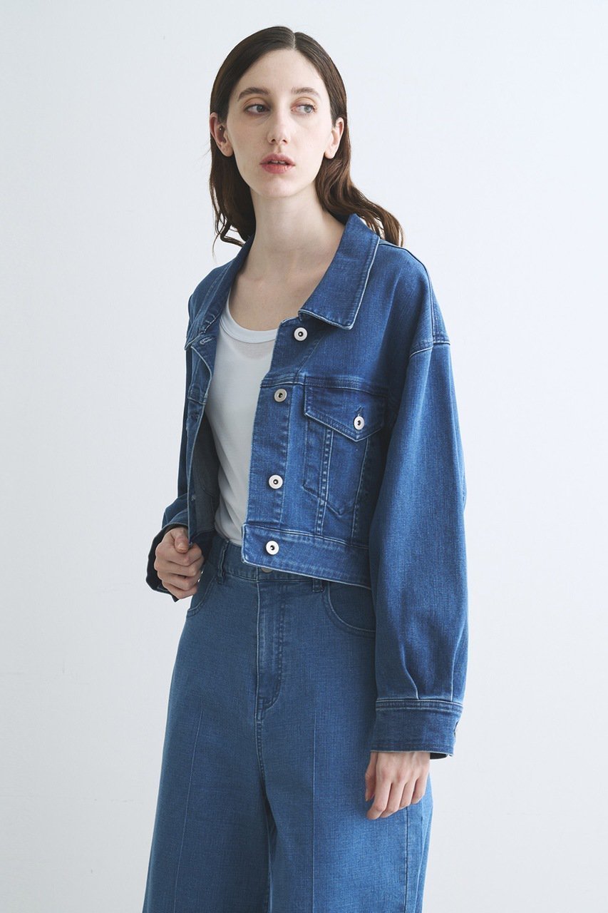 【スリー ドッツ/three dots】のデニム ショートジャンパー 人気、トレンドファッション・服の通販 founy(ファニー) 　ファッション　Fashion　レディースファッション　Fashion for Women　アウター　Coat / Outerwear Collection　レディースジャケット・軽アウター　Jackets　ショート　Short, Short Length　ジャケット　Jacket, Outerwear　デニム　Denim, Jeans Material　バランス　Balance, Style Balance　マキシ　Maxi, Full Length　ワイド　Wide, Wide Fit　夏　Summer　春　Spring　S/S・春夏　SS, Spring/Summer, Warm Season　other-8|ID: prp329100004809911 ipo3291000000036104120