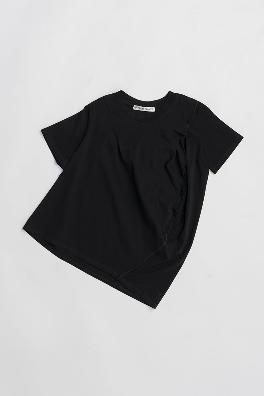 【プランク プロジェクト/PRANK PROJECT】のハーフスリーブドレストップ インテリア・キッズ・メンズ・レディースファッション・服の通販 founy(ファニー) 　ファッション　Fashion　レディースファッション　Fashion for Women　トップス・カットソー　Cut & Sew Tops　シャツ・ブラウス・オフィスカジュアル　Elegant Blouses & Button-Ups　ロングTシャツ・Tシャツ　Longline T-Shirts & Tees　カットソー・ベーシックTシャツ　Cut-and-Sewn Tops / Stretch Tees & Basics　ワンピース　Dresses　フォーマル・パーティードレス・結婚式用ドレス　Elegant & Casual Dresses　2026年　2026　カットソー　Cut and Sewn Top　キュプラ　Cupro, Eco Fabric　ショート　Short, Short Length　シンプル　Simple, Minimal　スリーブ　Sleeve, Long Sleeve / Short Sleeve　ドレープ　Drape, Draping Fabric　エレガント 上品　Elegant　半袖　Short Sleeve, Half Sleeve　夏　Summer　春　Spring　S/S・春夏　SS, Spring/Summer, Warm Season　BLK(ブラック)|ID: prp329100004809920 ipo3291000000034908696