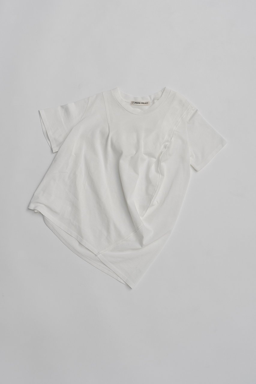 【プランク プロジェクト/PRANK PROJECT】のハーフスリーブドレストップ インテリア・キッズ・メンズ・レディースファッション・服の通販 founy(ファニー) 　ファッション　Fashion　レディースファッション　Fashion for Women　トップス・カットソー　Cut & Sew Tops　シャツ・ブラウス・オフィスカジュアル　Elegant Blouses & Button-Ups　ロングTシャツ・Tシャツ　Longline T-Shirts & Tees　カットソー・ベーシックTシャツ　Cut-and-Sewn Tops / Stretch Tees & Basics　ワンピース　Dresses　フォーマル・パーティードレス・結婚式用ドレス　Elegant & Casual Dresses　2026年　2026　カットソー　Cut and Sewn Top　キュプラ　Cupro, Eco Fabric　ショート　Short, Short Length　シンプル　Simple, Minimal　スリーブ　Sleeve, Long Sleeve / Short Sleeve　ドレープ　Drape, Draping Fabric　エレガント 上品　Elegant　半袖　Short Sleeve, Half Sleeve　夏　Summer　春　Spring　S/S・春夏　SS, Spring/Summer, Warm Season　WHT(ホワイト)|ID: prp329100004809920 ipo3291000000034908697