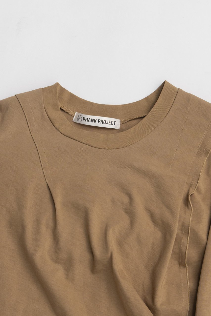 【プランク プロジェクト/PRANK PROJECT】のハーフスリーブドレストップ 人気、トレンドファッション・服の通販 founy(ファニー) 　ファッション　Fashion　レディースファッション　Fashion for Women　トップス・カットソー　Cut & Sew Tops　シャツ・ブラウス・オフィスカジュアル　Elegant Blouses & Button-Ups　ロングTシャツ・Tシャツ　Longline T-Shirts & Tees　カットソー・ベーシックTシャツ　Cut-and-Sewn Tops / Stretch Tees & Basics　ワンピース　Dresses　フォーマル・パーティードレス・結婚式用ドレス　Elegant & Casual Dresses　2026年　2026　カットソー　Cut and Sewn Top　キュプラ　Cupro, Eco Fabric　ショート　Short, Short Length　シンプル　Simple, Minimal　スリーブ　Sleeve, Long Sleeve / Short Sleeve　ドレープ　Drape, Draping Fabric　エレガント 上品　Elegant　半袖　Short Sleeve, Half Sleeve　夏　Summer　春　Spring　S/S・春夏　SS, Spring/Summer, Warm Season　other-2|ID: prp329100004809920 ipo3291000000034908699