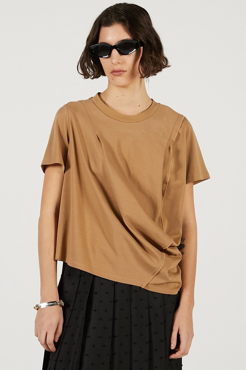 【プランク プロジェクト/PRANK PROJECT】のハーフスリーブドレストップ 人気、トレンドファッション・服の通販 founy(ファニー) 　ファッション　Fashion　レディースファッション　Fashion for Women　トップス・カットソー　Cut & Sew Tops　シャツ・ブラウス・オフィスカジュアル　Elegant Blouses & Button-Ups　ロングTシャツ・Tシャツ　Longline T-Shirts & Tees　カットソー・ベーシックTシャツ　Cut-and-Sewn Tops / Stretch Tees & Basics　ワンピース　Dresses　フォーマル・パーティードレス・結婚式用ドレス　Elegant & Casual Dresses　2026年　2026　カットソー　Cut and Sewn Top　キュプラ　Cupro, Eco Fabric　ショート　Short, Short Length　シンプル　Simple, Minimal　スリーブ　Sleeve, Long Sleeve / Short Sleeve　ドレープ　Drape, Draping Fabric　エレガント 上品　Elegant　半袖　Short Sleeve, Half Sleeve　夏　Summer　春　Spring　S/S・春夏　SS, Spring/Summer, Warm Season　other-6|ID: prp329100004809920 ipo3291000000034908706