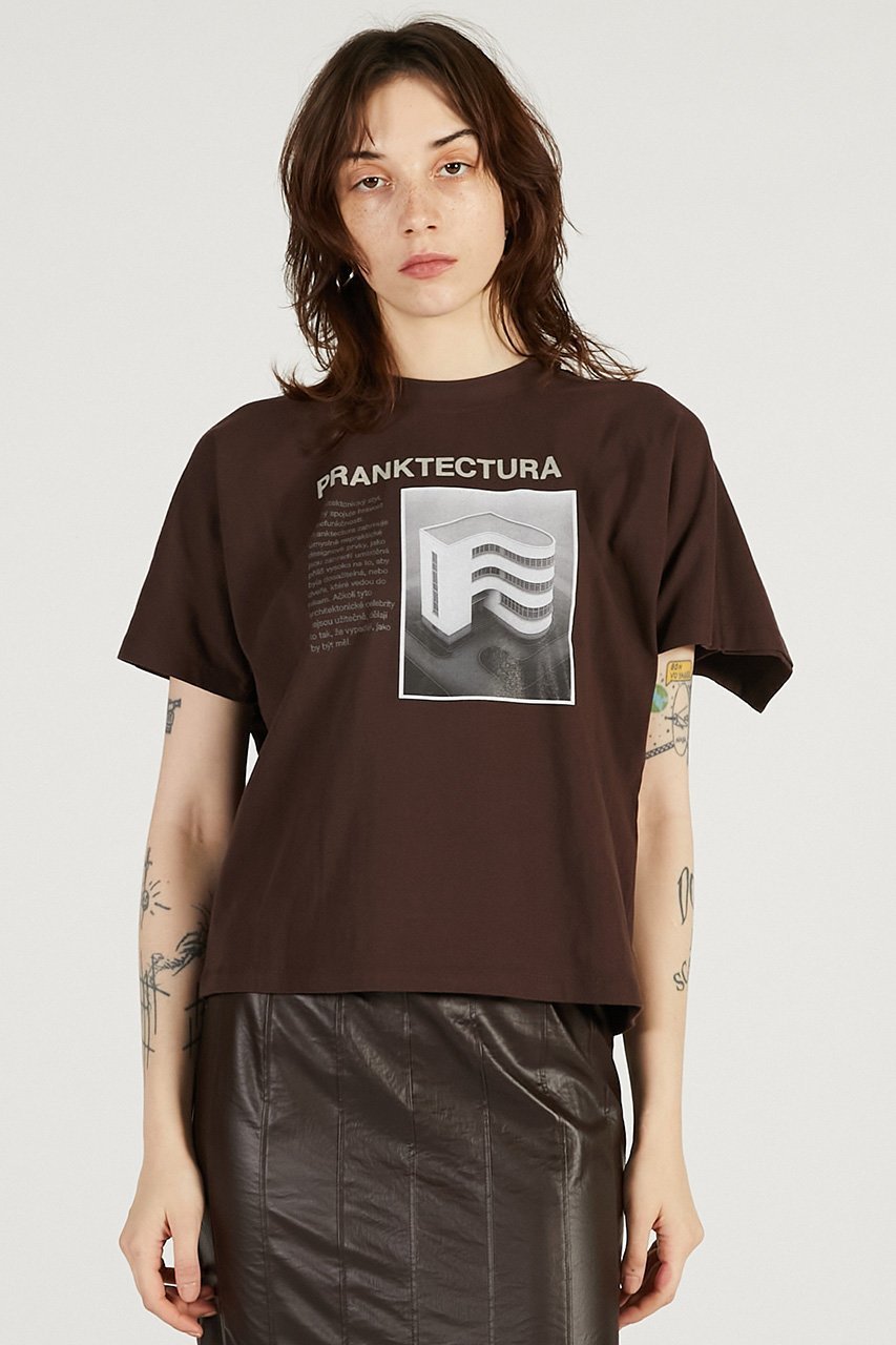 【プランク プロジェクト/PRANK PROJECT】のダブルTシャツ インテリア・キッズ・メンズ・レディースファッション・服の通販 founy(ファニー) 　ファッション　Fashion　レディースファッション　Fashion for Women　トップス・カットソー　Cut & Sew Tops　シャツ・ブラウス・オフィスカジュアル　Elegant Blouses & Button-Ups　ロングTシャツ・Tシャツ　Longline T-Shirts & Tees　カットソー・ベーシックTシャツ　Cut-and-Sewn Tops / Stretch Tees & Basics　2026年　2026　グラフィック　Graphic, Graphic Design　ショート　Short, Short Length　スリーブ　Sleeve, Long Sleeve / Short Sleeve　ダブル　Double, Double-Breasted　プリント　Print, Printed Pattern　夏　Summer　春　Spring　S/S・春夏　SS, Spring/Summer, Warm Season　BRN(ブラウン)|ID: prp329100004809922 ipo3291000000034908730