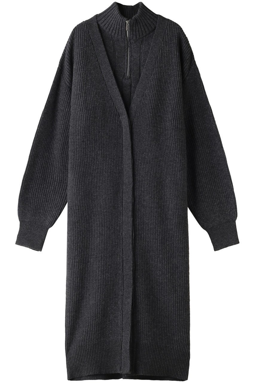 【メゾンスペシャル/MAISON SPECIAL】のMultiway Layered Knit Dress/マルチウェイレイヤードニットワンピース インテリア・キッズ・メンズ・レディースファッション・服の通販 founy(ファニー) 　ファッション　Fashion　レディースファッション　Fashion for Women　ワンピース　Dresses　フォーマル・パーティードレス・結婚式用ドレス　Elegant & Casual Dresses　ニットワンピース　Knit Dresses　チュニック　Tunic Tops & Dresses　カーディガン　Cardigan, Knitwear　ショート　Short, Short Length　シンプル　Simple, Minimal　ジャケット　Jacket, Outerwear　タートルネック　Turtleneck, High Neck　チュニック　Tunic, Long Top　ベスト　Vest, Waistcoat　防寒　Cold Protection, Winter-Ready　マキシ　Maxi, Full Length　リボン　Ribbon, Bow　ロング　Long, Long-Length　冬　Winter / This Winter　おすすめ　Recommended / Our Picks　エレガント 上品　Elegant　GRY(グレー)|ID: prp329100004809941 ipo3291000000034909341