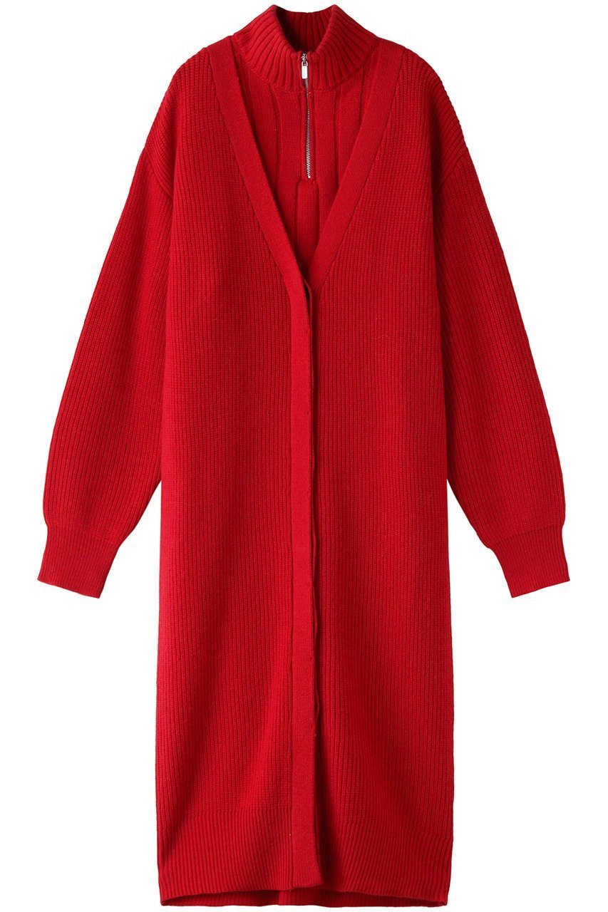 【メゾンスペシャル/MAISON SPECIAL】のMultiway Layered Knit Dress/マルチウェイレイヤードニットワンピース インテリア・キッズ・メンズ・レディースファッション・服の通販 founy(ファニー) 　ファッション　Fashion　レディースファッション　Fashion for Women　ワンピース　Dresses　フォーマル・パーティードレス・結婚式用ドレス　Elegant & Casual Dresses　ニットワンピース　Knit Dresses　チュニック　Tunic Tops & Dresses　カーディガン　Cardigan, Knitwear　ショート　Short, Short Length　シンプル　Simple, Minimal　ジャケット　Jacket, Outerwear　タートルネック　Turtleneck, High Neck　チュニック　Tunic, Long Top　ベスト　Vest, Waistcoat　防寒　Cold Protection, Winter-Ready　マキシ　Maxi, Full Length　リボン　Ribbon, Bow　ロング　Long, Long-Length　冬　Winter / This Winter　おすすめ　Recommended / Our Picks　エレガント 上品　Elegant　RED(レッド)|ID: prp329100004809941 ipo3291000000034909345
