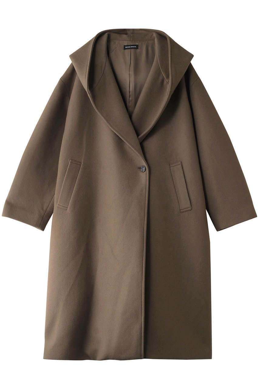 【メゾンスペシャル/MAISON SPECIAL】のCashmere Beaver Processing Hood Coat/カシミヤビーバーフードコート インテリア・キッズ・メンズ・レディースファッション・服の通販 founy(ファニー) ファッション Fashion レディースファッション Fashion for Women アウター Coat / Outerwear Collection コート・ロングコート・ピーコート Long Coats, Peacoats & More ショルダー Shoulder, Shoulder Strap ダブル Double, Double-Breasted ドロップ Drop Shoulder, Dropped Style ルーズ Loose, Oversized ロング Long, Long-Length KHK(カーキ)|ID: prp329100004809942 ipo3291000000036022866