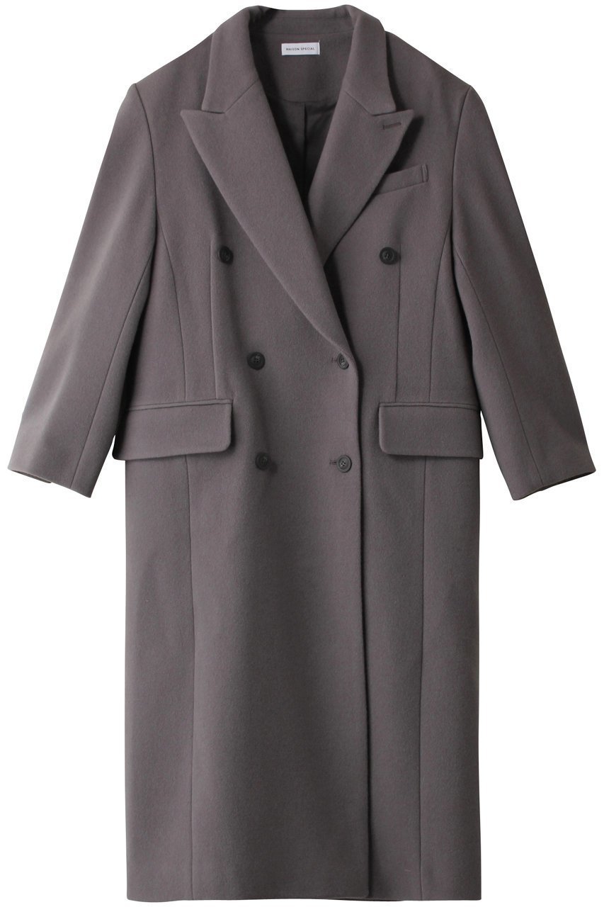 【メゾンスペシャル/MAISON SPECIAL】のスーパー100ダブルテーラードコート インテリア・キッズ・メンズ・レディースファッション・服の通販 founy(ファニー) 　ファッション　Fashion　レディースファッション　Fashion for Women　アウター　Coat / Outerwear Collection　コート・ロングコート・ピーコート　Long Coats, Peacoats & More　ダウン　Down, Puffer　ロング　Long, Long-Length　エレガント 上品　Elegant　GRY(グレー)|ID: prp329100004809945 ipo3291000000034909493