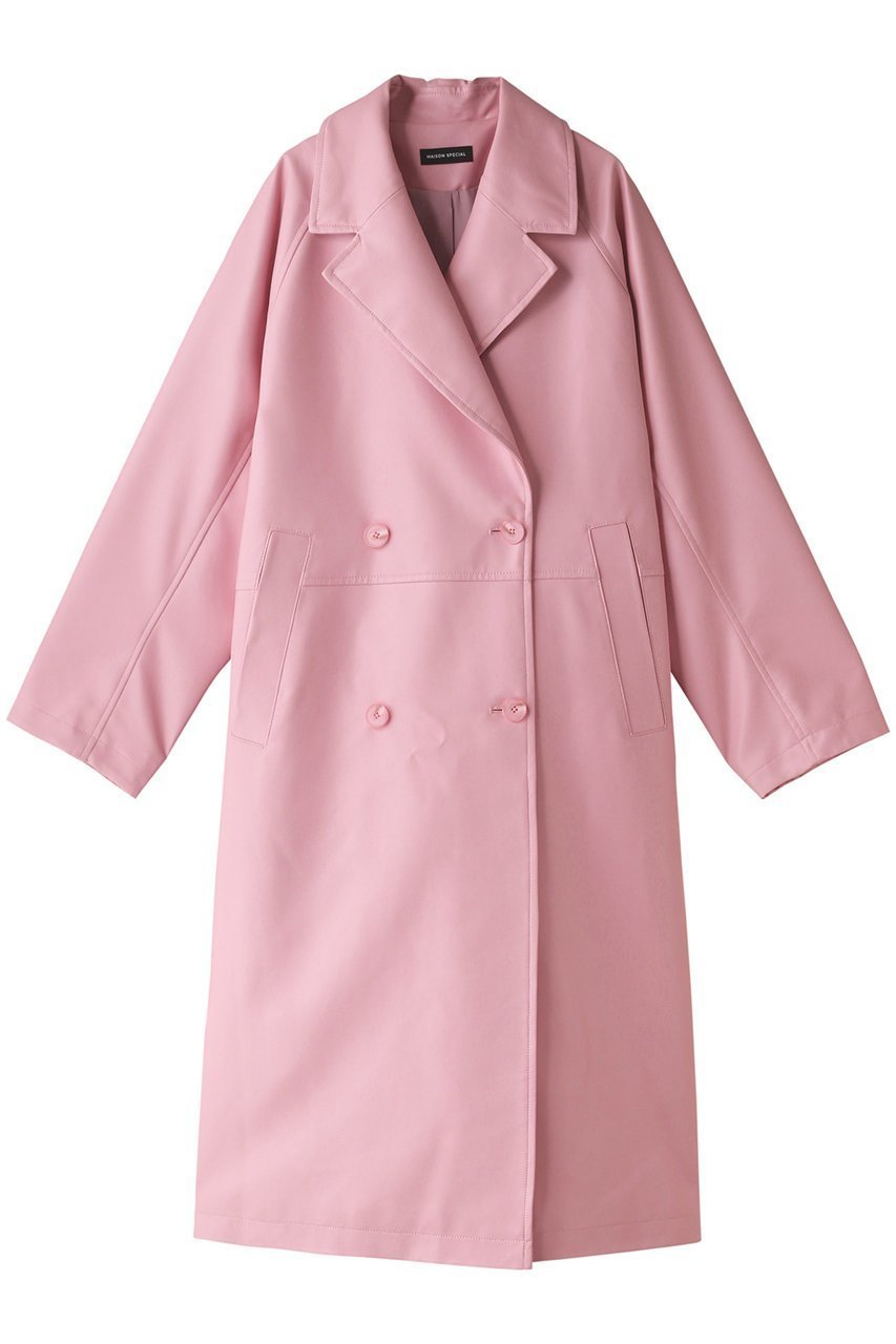 【メゾンスペシャル/MAISON SPECIAL】のフェイクレザーオーバーチェスターコート インテリア・キッズ・メンズ・レディースファッション・服の通販 founy(ファニー) 　ファッション　Fashion　レディースファッション　Fashion for Women　アウター　Coat / Outerwear Collection　コート・ロングコート・ピーコート　Long Coats, Peacoats & More　チェスターコート・ロング丈アウター　Chester Coats / Chesterfield Long Coats　フェイクレザー　Faux Leather, PU Leather　ロング　Long, Long-Length　エレガント 上品　Elegant　冬　Winter / This Winter　秋　Autumn　PNK(ピンク)|ID: prp329100004809947 ipo3291000000034909529