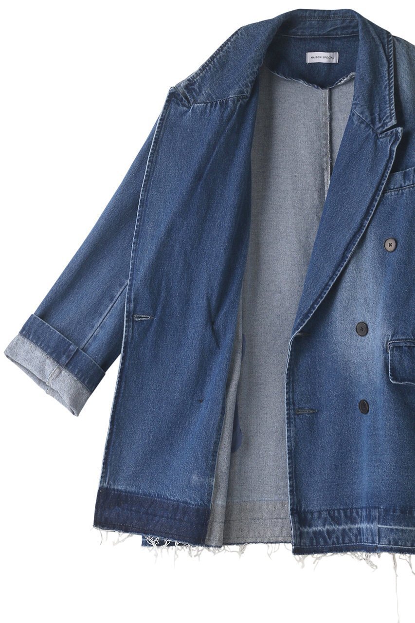 【メゾンスペシャル/MAISON SPECIAL】のデニムテーラードジャケット 人気、トレンドファッション・服の通販 founy(ファニー) 　ファッション　Fashion　レディースファッション　Fashion for Women　アウター　Coat / Outerwear Collection　レディースジャケット・軽アウター　Jackets　テーラードジャケット / 通勤・きれいめスタイル　Tailored Jackets & Blazers　おすすめ　Recommended / Our Picks　ジャケット　Jacket, Outerwear　ダブル　Double, Double-Breasted　デニム　Denim, Jeans Material　ボトム　Bottoms, Lower Wear　今季　This Season, Current Season　other-6|ID: prp329100004809950 ipo3291000000036022950