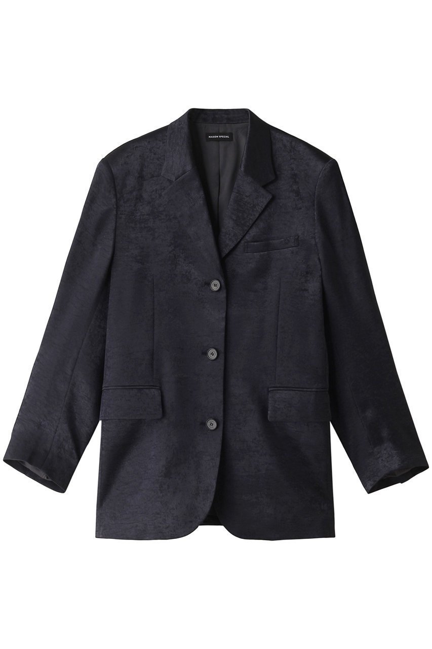 【メゾンスペシャル/MAISON SPECIAL】のSatin Jacket/サテンジャケット インテリア・キッズ・メンズ・レディースファッション・服の通販 founy(ファニー) 　ファッション　Fashion　レディースファッション　Fashion for Women　アウター　Coat / Outerwear Collection　レディースジャケット・軽アウター　Jackets　オケージョン　Occasion Wear　サテン　Satin, Glossy Fabric　ジャケット　Jacket, Outerwear　セットアップ　Set-Up, Coordinated Outfit　ダウン　Down, Puffer　ダブル　Double, Double-Breasted　デニム　Denim, Jeans Material　ラグジュアリー　Luxury, Elegant　ワッシャー　Washer, Crinkled Finish　エレガント 上品　Elegant　NVY(ネイビー)|ID: prp329100004809952 ipo3291000000034909730