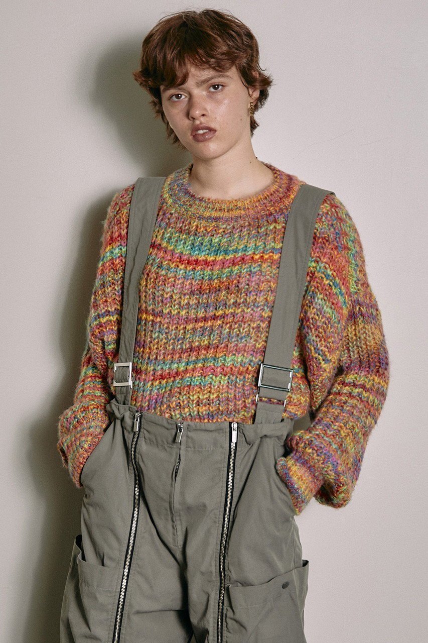 【メゾンスペシャル/MAISON SPECIAL】のSplashed Pattern Knit Wear/カスリニットプルオーバー 人気、トレンドファッション・服の通販 founy(ファニー) 　ファッション　Fashion　レディースファッション　Fashion for Women　トップス・カットソー　Cut & Sew Tops　ニット　Knit Tops & Sweaters　カジュアルプルオーバー・ニットトップス　Pullovers & Knit Tops / Casual Pullovers　カラフル　Colorful Design　ショート　Short, Short Length　バランス　Balance, Style Balance　ワイド　Wide, Wide Fit　other-6|ID: prp329100004809955 ipo3291000000035872407