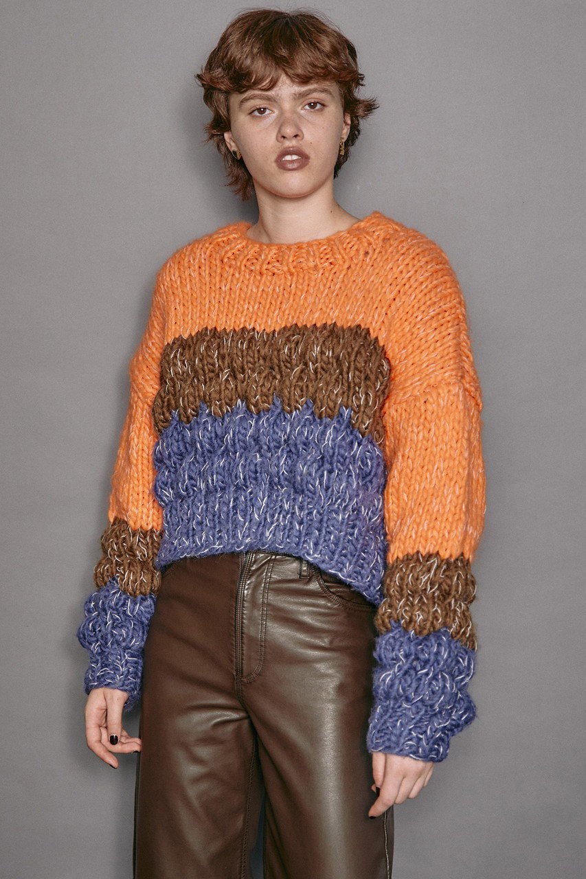 【メゾンスペシャル/MAISON SPECIAL】のHand Unevenness Border Knit Wear/ポコポコボーダーハンドニット 人気、トレンドファッション・服の通販 founy(ファニー) 　ファッション　Fashion　レディースファッション　Fashion for Women　トップス・カットソー　Cut & Sew Tops　ニット　Knit Tops & Sweaters　カジュアルプルオーバー・ニットトップス　Pullovers & Knit Tops / Casual Pullovers　インナー　Innerwear　手編み　Hand-Knitted, Handmade Knit　ハンド　Hand, Handmade　バランス　Balance, Style Balance　ボーダー　Border, Stripe　冬　Winter / This Winter　other-7|ID: prp329100004809959 ipo3291000000036023003