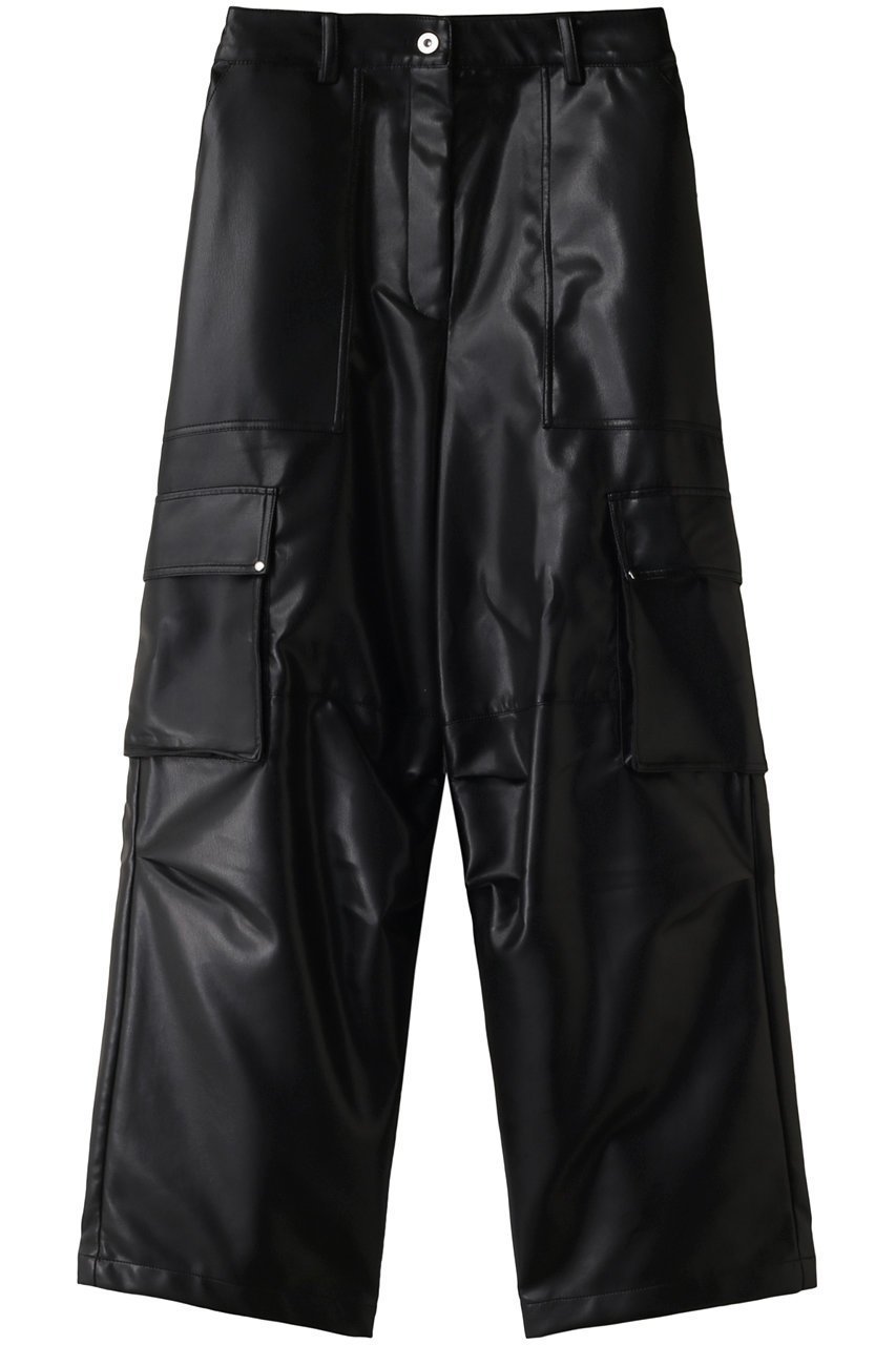 【メゾンスペシャル/MAISON SPECIAL】のSynthetic Leather Cargo Pants/フェイクレザーカーゴパンツ インテリア・キッズ・メンズ・レディースファッション・服の通販 founy(ファニー) 　ファッション　Fashion　レディースファッション　Fashion for Women　パンツ　Pants & Trousers　カーゴパンツ　Cargo Pants, Utility Pants　ストレート　Straight, Straight Cut　フェイクレザー　Faux Leather, PU Leather　ポケット　Pocket, Pocket Detail　ミリタリー　Military, Army Style　リアル　Real, Realistic　おすすめ　Recommended / Our Picks　BLK(ブラック)|ID: prp329100004809960 ipo3291000000034910128