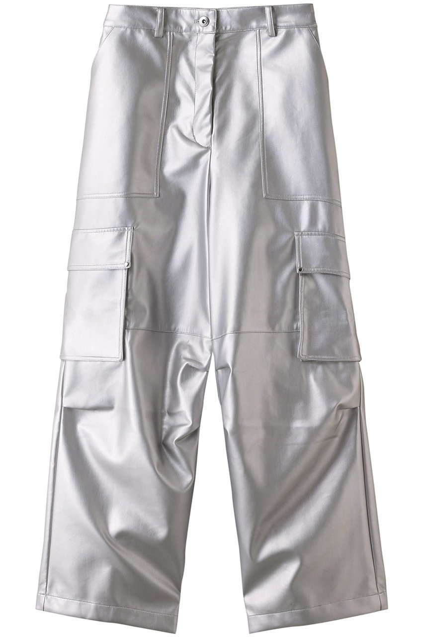 【メゾンスペシャル/MAISON SPECIAL】のSynthetic Leather Cargo Pants/フェイクレザーカーゴパンツ インテリア・キッズ・メンズ・レディースファッション・服の通販 founy(ファニー) 　ファッション　Fashion　レディースファッション　Fashion for Women　パンツ　Pants & Trousers　カーゴパンツ　Cargo Pants, Utility Pants　ストレート　Straight, Straight Cut　フェイクレザー　Faux Leather, PU Leather　ポケット　Pocket, Pocket Detail　ミリタリー　Military, Army Style　リアル　Real, Realistic　おすすめ　Recommended / Our Picks　SLV(シルバー)|ID: prp329100004809960 ipo3291000000034910130