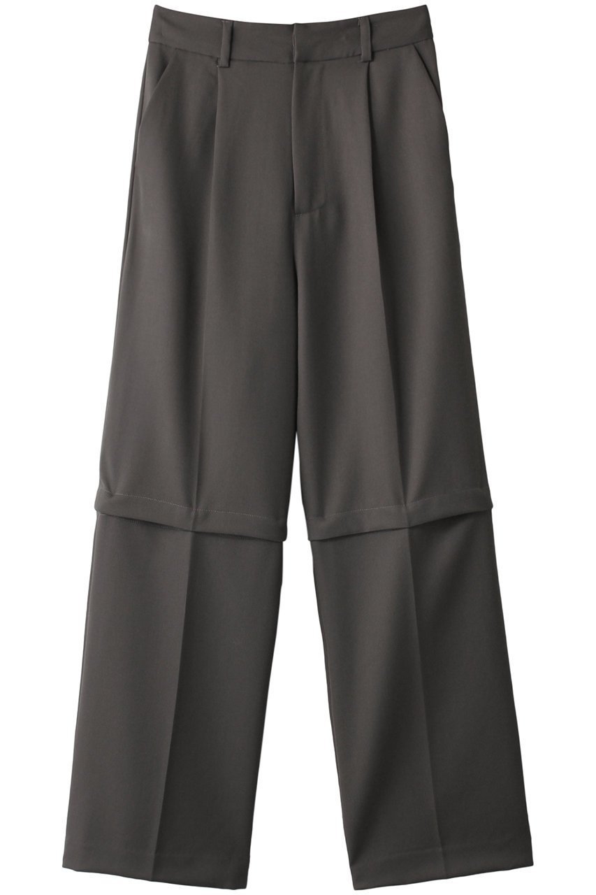 【メゾンスペシャル/MAISON SPECIAL】の2WAYタックパンツ インテリア・キッズ・メンズ・レディースファッション・服の通販 founy(ファニー) 　ファッション　Fashion　レディースファッション　Fashion for Women　パンツ　Pants & Trousers　おすすめ　Recommended / Our Picks　ストライプ　Stripe, Striped Pattern　スリット　Slit, Slit Detail　タイツ　Tights, Legwear　ランダム　Random, Irregular　エレガント 上品　Elegant　GRY(グレー)|ID: prp329100004809965 ipo3291000000034910191