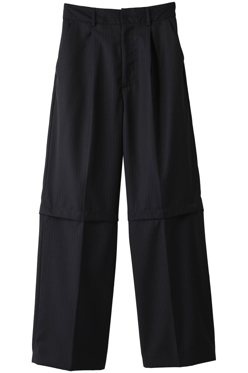 【メゾンスペシャル/MAISON SPECIAL】の2WAYタックパンツ インテリア・キッズ・メンズ・レディースファッション・服の通販 founy(ファニー) 　ファッション　Fashion　レディースファッション　Fashion for Women　パンツ　Pants & Trousers　おすすめ　Recommended / Our Picks　ストライプ　Stripe, Striped Pattern　スリット　Slit, Slit Detail　タイツ　Tights, Legwear　ランダム　Random, Irregular　エレガント 上品　Elegant　NVY(ネイビー)|ID: prp329100004809965 ipo3291000000034910192