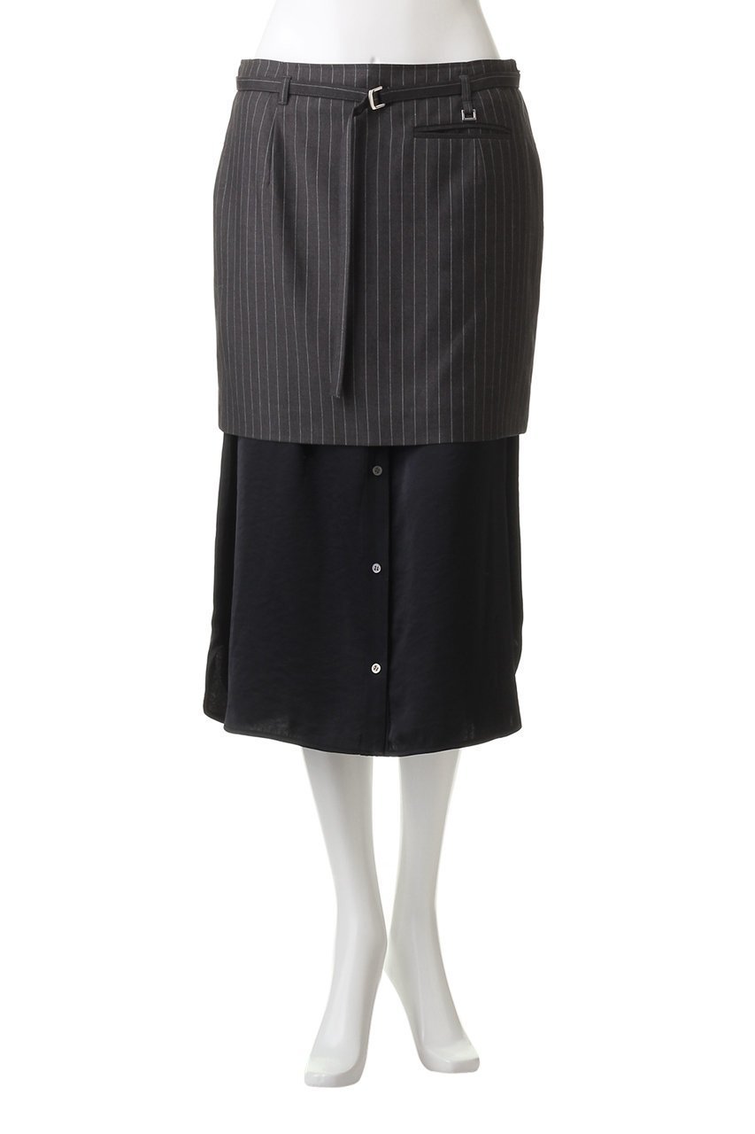 【メゾンスペシャル/MAISON SPECIAL】のShirt Layered Mini Skirt /シャツレイヤードミニスカート 人気、トレンドファッション・服の通販 founy(ファニー) 　ファッション　Fashion　レディースファッション　Fashion for Women　スカート　Skirts　ミニスカート　Mini Skirts　サテン　Satin, Glossy Fabric　セパレート　Separate, Two-Piece　ドローストリング　Drawstring, Pull Cord　ミニスカート　Mini Skirt, Short Skirt　モダン　Modern, Contemporary　エレガント 上品　Elegant　other-2|ID: prp329100004809968 ipo3291000000034910331