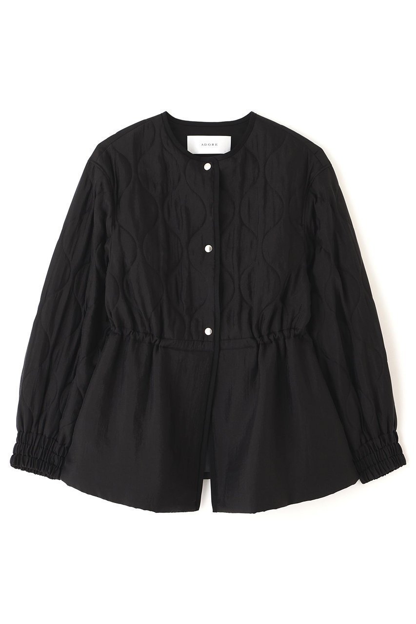 【アドーア/ADORE】のシアーキルティングコート インテリア・キッズ・メンズ・レディースファッション・服の通販 founy(ファニー) 　ファッション　Fashion　レディースファッション　Fashion for Women　アウター　Coat / Outerwear Collection　コート・ロングコート・ピーコート　Long Coats, Peacoats & More　キルティング　Quilted, Quilting　シアー　Sheer, See-Through　ショート　Short, Short Length　ジャケット　Jacket, Outerwear　ストリング　String, Drawstring　エレガント 上品　Elegant　ブラック|ID: prp329100004810015 ipo3291000000036138825