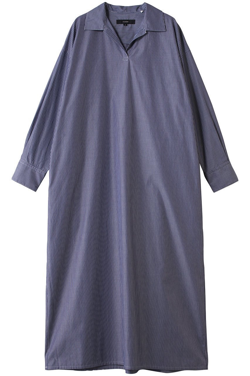 【フローレント/FLORENT】のブロードストライプ オープンカラーワンピース インテリア・キッズ・メンズ・レディースファッション・服の通販 founy(ファニー) 　ファッション　Fashion　レディースファッション　Fashion for Women　ワンピース　Dresses　チュニック　Tunic Tops & Dresses　2026年　2026　ストライプ　Stripe, Striped Pattern　チュニック　Tunic, Long Top　ブロード　Broadcloth, Fine Cotton　ロング　Long, Long-Length　夏　Summer　春　Spring　S/S・春夏　SS, Spring/Summer, Warm Season　ネイビー|ID: prp329100004810910 ipo3291000000034920441