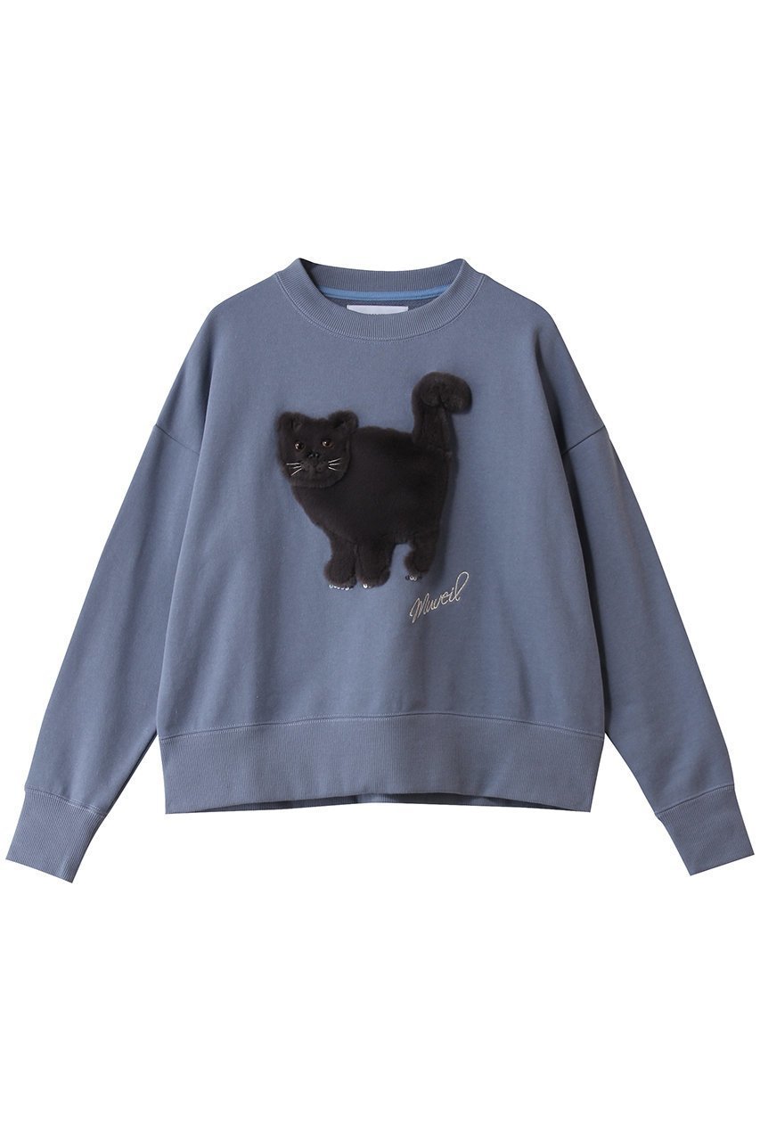 【ミュベール/MUVEIL】のネコ裏毛裏毛プルオーバー インテリア・キッズ・メンズ・レディースファッション・服の通販 founy(ファニー) ファッション Fashion レディースファッション Fashion for Women トップス・カットソー Cut & Sew Tops シャツ・ブラウス・オフィスカジュアル Elegant Blouses & Button-Ups レディースパーカー・カジュアルフーディー Casual Hoodies & Sweatshirts ロングTシャツ・Tシャツ Longline T-Shirts & Tees カジュアルプルオーバー・ニットトップス Pullovers & Knit Tops / Casual Pullovers スウェット・クルーネックトップス Sweatshirts & Crewnecks / Relaxed Fit Sweat Tops カットソー・ベーシックTシャツ Cut-and-Sewn Tops / Stretch Tees & Basics 2026年 2026 コレクション Collection, Seasonal Line コンパクト Compact, Small Size スラックス Slacks, Dress Pants デニム Denim, Jeans Material ネコ Cat, Feline Motif 夏 Summer 春 Spring S/S・春夏 SS, Spring/Summer, Warm Season ブルー|ID: prp329100004810911 ipo3291000000034920451