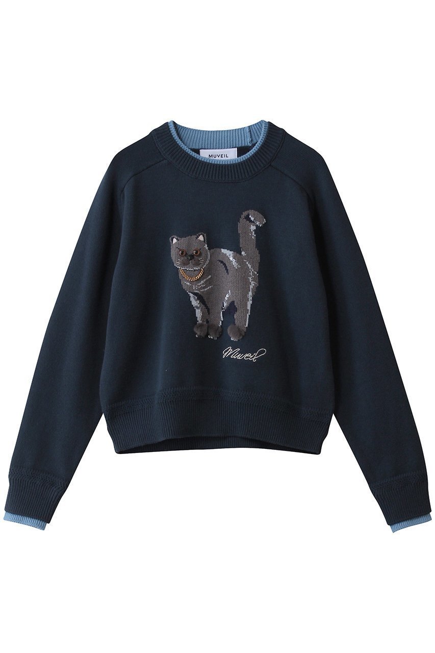 【ミュベール/MUVEIL】のネコプルオーバー 人気、トレンドファッション・服の通販 founy(ファニー) ファッション Fashion レディースファッション Fashion for Women トップス・カットソー Cut & Sew Tops ニット Knit Tops & Sweaters カジュアルプルオーバー・ニットトップス Pullovers & Knit Tops / Casual Pullovers 2026年 2026 コレクション Collection, Seasonal Line コンパクト Compact, Small Size ネコ Cat, Feline Motif モチーフ Motif, Design Theme ワイド Wide, Wide Fit エレガント 上品 Elegant 夏 Summer 春 Spring S/S・春夏 SS, Spring/Summer, Warm Season other-1|ID: prp329100004810912 ipo3291000000035352850