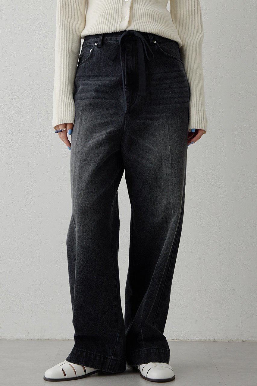 【ウィムガゼット/Whim Gazette】のセンタープレスブラックデニムパンツ 人気、トレンドファッション・服の通販 founy(ファニー) 　ファッション　Fashion　レディースファッション　Fashion for Women　パンツ　Pants & Trousers　デニムパンツ・ジーンズ・美脚デニム　Denim Jeans & Pants　ヴィンテージ　Vintage Style　春　Spring　クール　Cool, Chic　スタイリッシュ　Stylish, Fashionable　センター　Center, Center Line　ダメージ　Distressed, Destroyed　デニム　Denim, Jeans Material　ハイライズ　High Rise, High Waist　ブリーチ　Bleach, Washed Finish　ワイド　Wide, Wide Fit　S/S・春夏　SS, Spring/Summer, Warm Season　夏　Summer　2026年　2026　 other-1|ID: prp329100004810933 ipo3291000000034920653