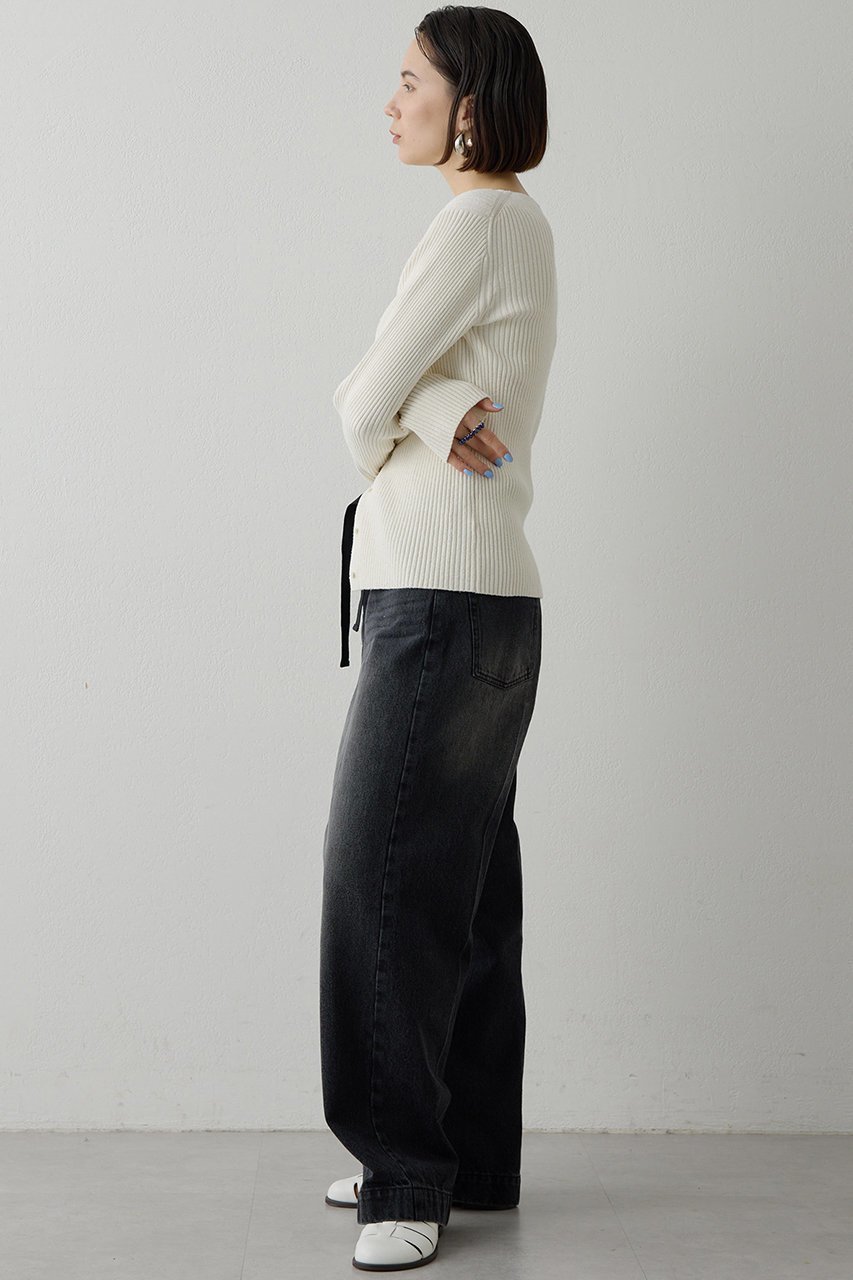 【ウィムガゼット/Whim Gazette】のセンタープレスブラックデニムパンツ 人気、トレンドファッション・服の通販 founy(ファニー) 　ファッション　Fashion　レディースファッション　Fashion for Women　パンツ　Pants & Trousers　デニムパンツ・ジーンズ・美脚デニム　Denim Jeans & Pants　ヴィンテージ　Vintage Style　春　Spring　クール　Cool, Chic　スタイリッシュ　Stylish, Fashionable　センター　Center, Center Line　ダメージ　Distressed, Destroyed　デニム　Denim, Jeans Material　ハイライズ　High Rise, High Waist　ブリーチ　Bleach, Washed Finish　ワイド　Wide, Wide Fit　S/S・春夏　SS, Spring/Summer, Warm Season　夏　Summer　2026年　2026　other-3|ID: prp329100004810933 ipo3291000000034920657