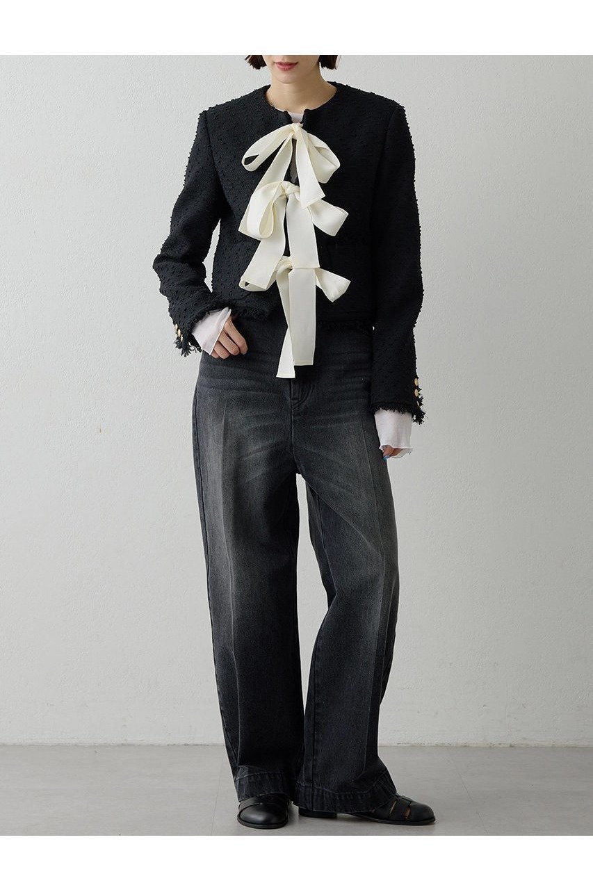 【ウィムガゼット/Whim Gazette】のセンタープレスブラックデニムパンツ 人気、トレンドファッション・服の通販 founy(ファニー) 　ファッション　Fashion　レディースファッション　Fashion for Women　パンツ　Pants & Trousers　デニムパンツ・ジーンズ・美脚デニム　Denim Jeans & Pants　ヴィンテージ　Vintage Style　春　Spring　クール　Cool, Chic　スタイリッシュ　Stylish, Fashionable　センター　Center, Center Line　ダメージ　Distressed, Destroyed　デニム　Denim, Jeans Material　ハイライズ　High Rise, High Waist　ブリーチ　Bleach, Washed Finish　ワイド　Wide, Wide Fit　S/S・春夏　SS, Spring/Summer, Warm Season　夏　Summer　2026年　2026　other-5|ID: prp329100004810933 ipo3291000000034920659