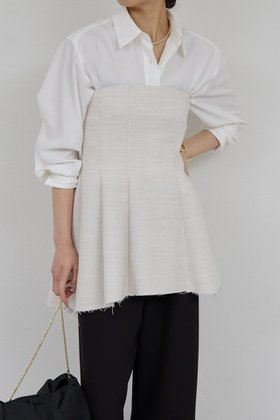 【ガリャルダガランテ/GALLARDAGALANTE】の【セットアップ対応】ダブルクロスビスチェ 人気、トレンドファッション・服の通販 founy(ファニー) ファッション Fashion レディースファッション Fashion for Women トップス・カットソー Cut & Sew Tops キャミソール&ノースリーブ Camisoles & Sleeveless Tops シャツ・ブラウス・オフィスカジュアル Elegant Blouses & Button-Ups ビスチェ Bustiers & Corset Tops / Layered Bustier Style セットアップ Set-Up, Coordinated Outfit タートル Turtleneck, Turtle Collar ノースリーブ Sleeveless, No-Sleeve ビスチェ Bustier, Corset Top ペプラム Peplum, Flared Hem 新作・新入荷 New Arrivals / New In |ID:prp329100004810958