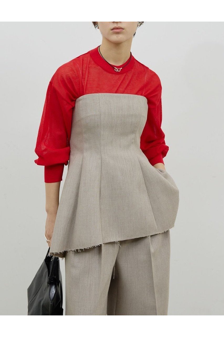 【ガリャルダガランテ/GALLARDAGALANTE】の【セットアップ対応】ダブルクロスビスチェ インテリア・キッズ・メンズ・レディースファッション・服の通販 founy(ファニー) ファッション Fashion レディースファッション Fashion for Women トップス・カットソー Cut & Sew Tops キャミソール&ノースリーブ Camisoles & Sleeveless Tops シャツ・ブラウス・オフィスカジュアル Elegant Blouses & Button-Ups ビスチェ Bustiers & Corset Tops / Layered Bustier Style セットアップ Set-Up, Coordinated Outfit タートル Turtleneck, Turtle Collar ノースリーブ Sleeveless, No-Sleeve ビスチェ Bustier, Corset Top ペプラム Peplum, Flared Hem 新作・新入荷 New Arrivals / New In ベージュ|ID: prp329100004810958 ipo3291000000034920828