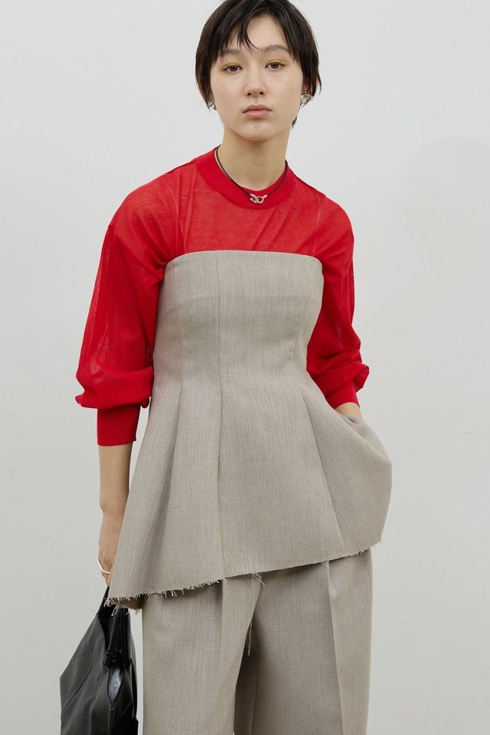 【ガリャルダガランテ/GALLARDAGALANTE】の【セットアップ対応】ダブルクロスビスチェ インテリア・キッズ・メンズ・レディースファッション・服の通販 founy(ファニー) https://founy.com/ ファッション Fashion レディースファッション Fashion for Women トップス・カットソー Cut & Sew Tops キャミソール&ノースリーブ Camisoles & Sleeveless Tops シャツ・ブラウス・オフィスカジュアル Elegant Blouses & Button-Ups ビスチェ Bustiers & Corset Tops / Layered Bustier Style セットアップ Set-Up, Coordinated Outfit タートル Turtleneck, Turtle Collar ノースリーブ Sleeveless, No-Sleeve ビスチェ Bustier, Corset Top ペプラム Peplum, Flared Hem 再入荷 Restock / Back in Stock |ID: prp329100004810958 ipo3291000000035364604