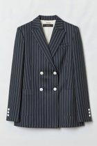 【アルアバイル/allureville】のリネンストライプダブルジャケット ネイビー|ID:prp329100004810966