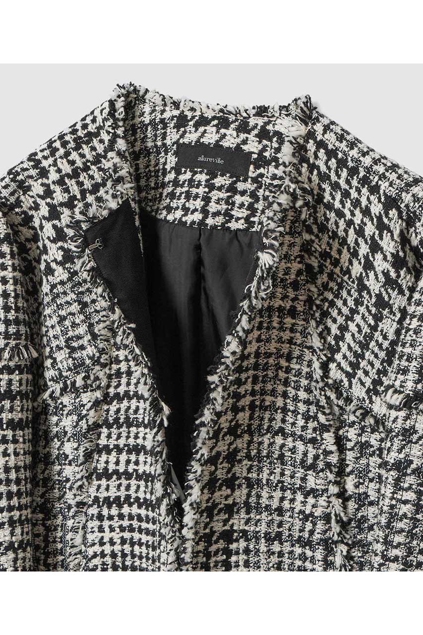 【アルアバイル/allureville】のハウンドトゥースブロッキングジャケット 人気、トレンドファッション・服の通販 founy(ファニー) 　ファッション　Fashion　レディースファッション　Fashion for Women　アウター　Coat / Outerwear Collection　レディースジャケット・軽アウター　Jackets　2026年　2026　クラシック　Classic, Timeless Style　ジャケット　Jacket, Outerwear　ツイード　Twill, Twill Weave　ハウンドトゥース　Houndstooth, Dogtooth Check　モダン　Modern, Contemporary　夏　Summer　春　Spring　S/S・春夏　SS, Spring/Summer, Warm Season　other-3|ID: prp329100004810968 ipo3291000000035352974