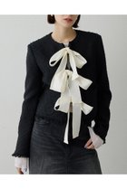 【ウィムガゼット/Whim Gazette】のネップツイードリボンジャケット ブラック|ID: prp329100004810974 ipo3291000000034920954