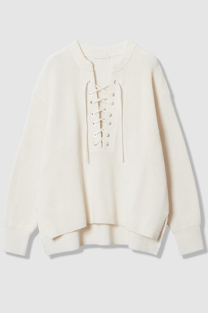 【アルアバイル/allureville】のレースアップバルキープルオーバー インテリア・キッズ・メンズ・レディースファッション・服の通販 founy(ファニー) https://founy.com/ ファッション Fashion レディースファッション Fashion for Women トップス・カットソー Cut & Sew Tops ニット Knit Tops & Sweaters カジュアルプルオーバー・ニットトップス Pullovers & Knit Tops / Casual Pullovers シルケット Silket, Silky Cotton ボトム Bottoms, Lower Wear レース Lace, Lace Fabric 新作・新入荷 New Arrivals / New In 春 Spring 畦 Ribbed Knit |ID: prp329100004810986 ipo3291000000035943640