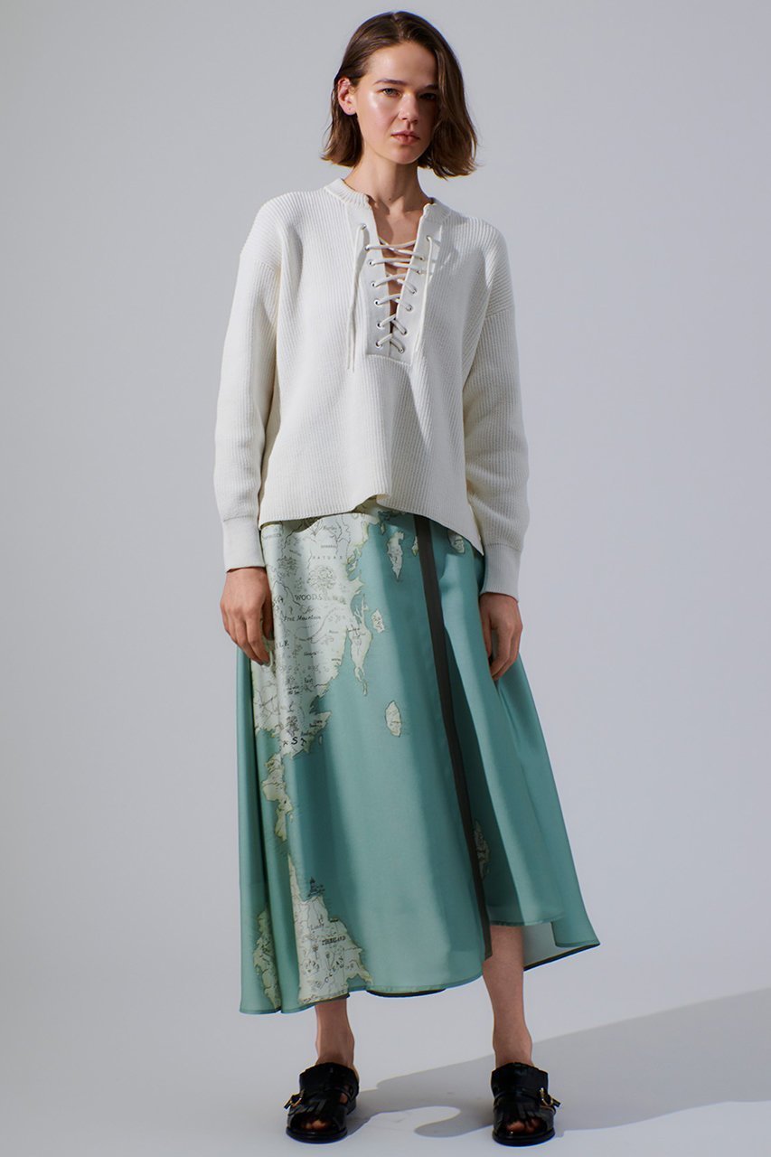 【アルアバイル/allureville】のレースアップバルキープルオーバー 人気、トレンドファッション・服の通販 founy(ファニー) 　ファッション　Fashion　レディースファッション　Fashion for Women　トップス・カットソー　Cut & Sew Tops　ニット　Knit Tops & Sweaters　カジュアルプルオーバー・ニットトップス　Pullovers & Knit Tops / Casual Pullovers　シルケット　Silket, Silky Cotton　ボトム　Bottoms, Lower Wear　レース　Lace, Lace Fabric　春　Spring　畦　Ribbed Knit　other-7|ID: prp329100004810986 ipo3291000000035943647