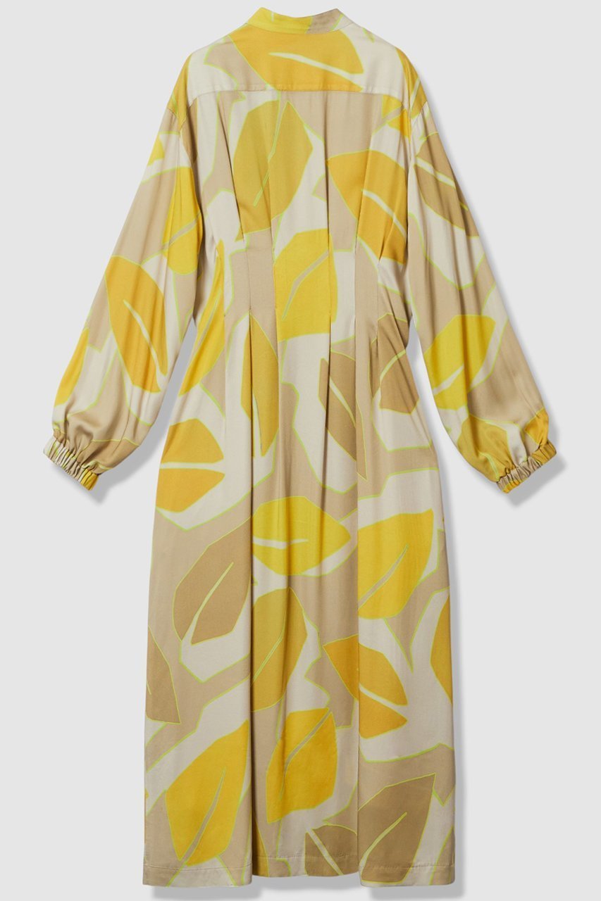 【アルアバイル/allureville】のFASACリーフプリントギャザーワンピース 人気、トレンドファッション・服の通販 founy(ファニー) 　ファッション　Fashion　レディースファッション　Fashion for Women　ワンピース　Dresses　チュニック　Tunic Tops & Dresses　2026年　2026　イタリア　Italy　スタンド　Stand Collar, Upright Stand　チュニック　Tunic, Long Top　プリント　Print, Printed Pattern　モダン　Modern, Contemporary　リゾート　Resort, Vacation Style　リラックス　Relax, Relaxed Fit　リーフ　Leaf, Botanical Leaf　ロング　Long, Long-Length　エレガント 上品　Elegant　夏　Summer　春　Spring　S/S・春夏　SS, Spring/Summer, Warm Season　other-2|ID: prp329100004810992 ipo3291000000035540200