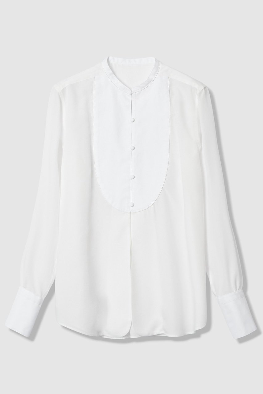 【アルアバイル/allureville】のボイルブザムシャツ インテリア・キッズ・メンズ・レディースファッション・服の通販 founy(ファニー) ファッション Fashion レディースファッション Fashion for Women トップス・カットソー Cut & Sew Tops シャツ・ブラウス・オフィスカジュアル Elegant Blouses & Button-Ups 2026年 2026 なめらか Smooth, Silky Texture カフス Cuff Design シルク Silk, 100% Silk ジャケット Jacket, Outerwear スリーブ Sleeve, Long Sleeve / Short Sleeve ドッキング Docking, Mixed Material ドレス Dress, One-Piece パイピング Piping, Trim Design メンズ Men's, Menswear ロング Long, Long-Length エレガント 上品 Elegant 夏 Summer 春 Spring S/S・春夏 SS, Spring/Summer, Warm Season ホワイト|ID: prp329100004810997 ipo3291000000034921120