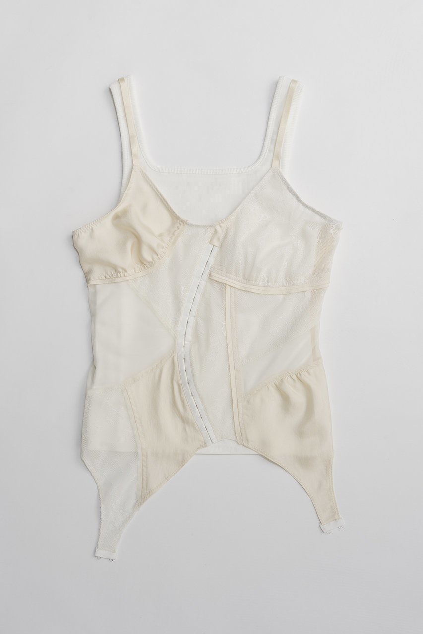 【プランク プロジェクト/PRANK PROJECT】のランジェリーコラージュトップ インテリア・キッズ・メンズ・レディースファッション・服の通販 founy(ファニー) 　ファッション　Fashion　レディースファッション　Fashion for Women　下着・ランジェリー　Lingerie & Intimates　その他ランジェリー・インナーアイテム　Other Lingerie / Intimates　トップス・カットソー　Cut & Sew Tops　インナー　Innerwear　サテン　Satin, Glossy Fabric　ジャケット　Jacket, Outerwear　スリーブ　Sleeve, Long Sleeve / Short Sleeve　タンク　Tank Top, Sleeveless Top　チュール　Tulip, Tulip Motif　テレコ　Ribbed, Rib Stitch　ボトム　Bottoms, Lower Wear　マニッシュ　Mannish, Boyish　ランジェリー　Lingerie, Intimate Wear　レース　Lace, Lace Fabric　ロング　Long, Long-Length　新作・新入荷　New Arrivals / New In　IVR(アイボリー)|ID: prp329100004811944 ipo3291000000034930673